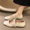 High Quality Women's Shoes Buckle Strap Women's Flats Fashion Plus Size Daily Flats Women New Square Toe Flat Low Heels