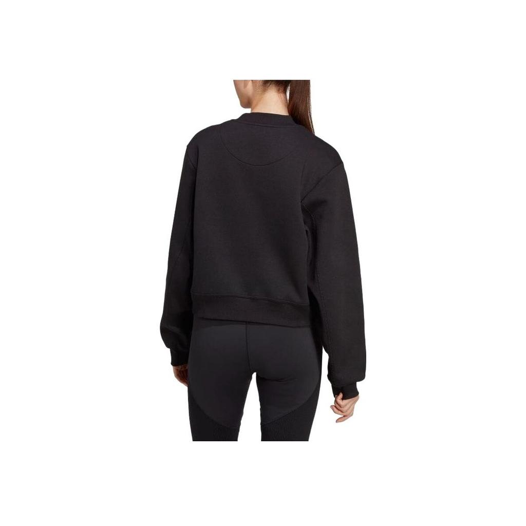 Adidas Loose Letter Print Round Neck Long Sleeve Sweatshirt Women Sweatshirt Black HR9172