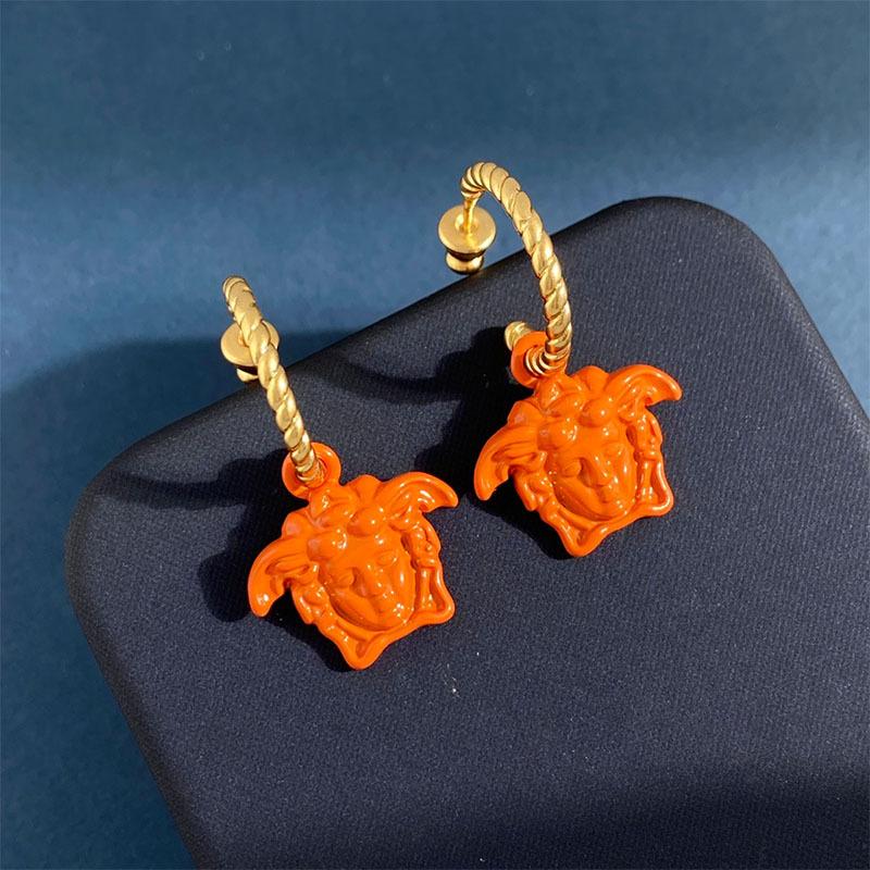 

Серьги Королева Медуза Аватар С-образные металлические витые веревочные серьги-гвоздики женские весенне-летние серьги Vitality Color оранжевый