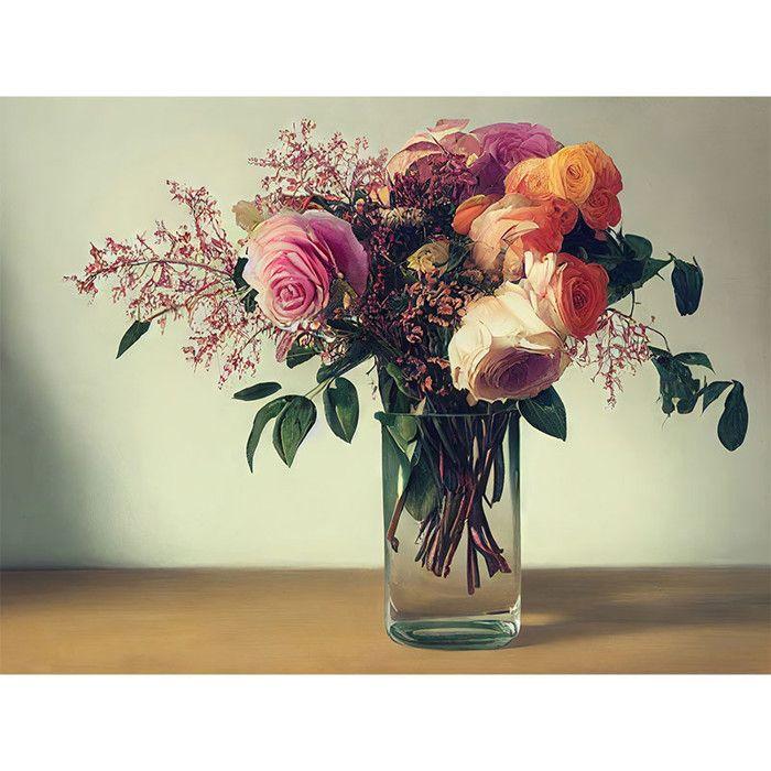 Kit de diamond painting - Modèle bouquet de fleurs - Fleurs - Pivoines - 40x30cm