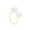 J588 Minimalist Double Pearl Open Ring for Women