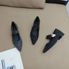 Fashion 2025 New  Fashion Cotton Women Mary Jane Shoes Fashion Shallow Pointed Toe Shoes Concise Square Heels Shoes