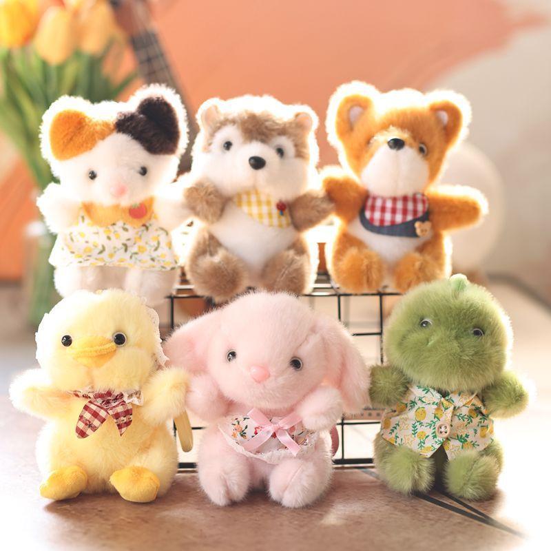 Cute Animal Plush Toy Keychain With Short Plush For Bag Decoration