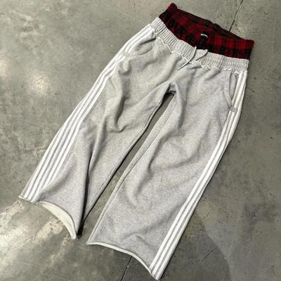 Y2K-Hose, Vintage, Harajuku, doppelt bestickte Taille, Jogginghose, Herren/Damen, Hip Hop, lässig, hohe Taille, Hose mit weitem Bein, Streetwear