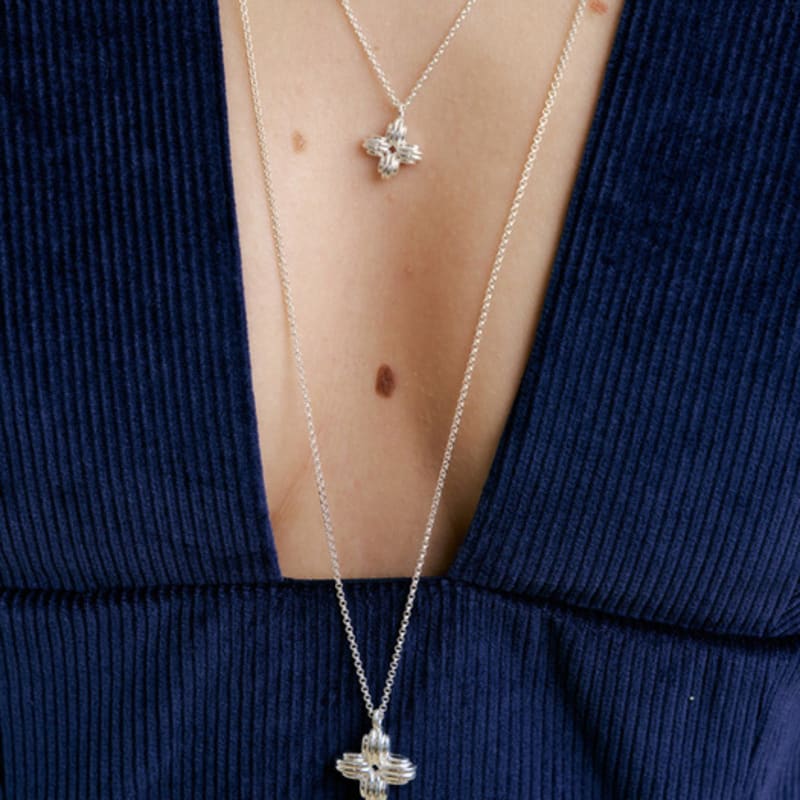 

MATIAS Clover long Necklace (Silver) Silver