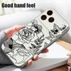 Case For iPhone 17 Pro Max Line Rose Flowers Leaves Pattern Magnetic For Magsafe Hybrid Slim Matte Cover For iPhone 16 15 14 13 Pro Max