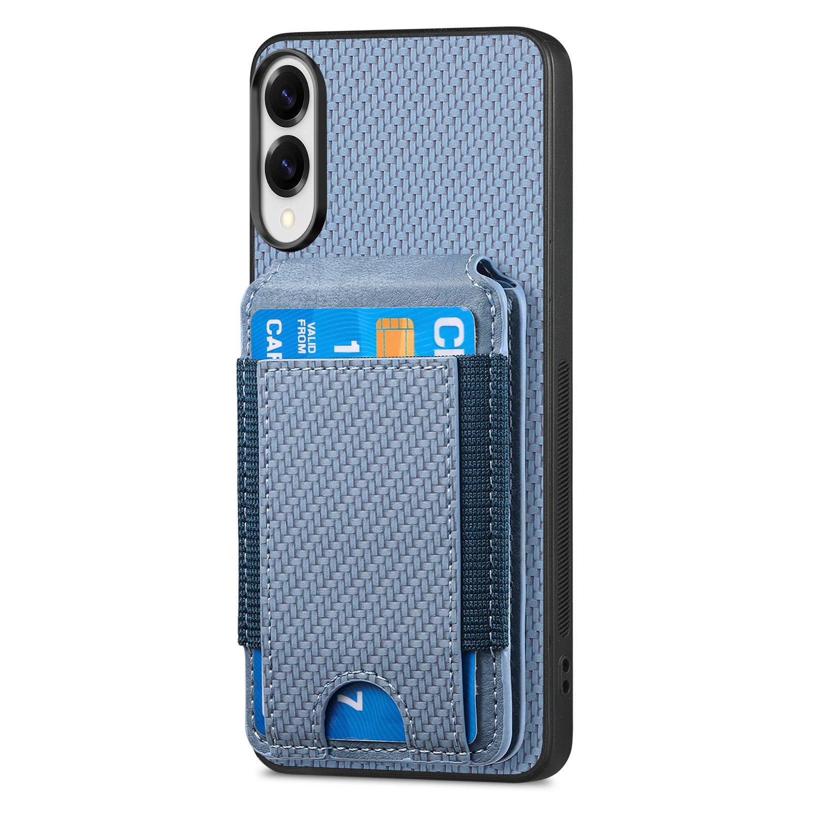 

For Samsung Galaxy S25 Edge Case with Card Holder Kickstand Leather Back Cover Black
