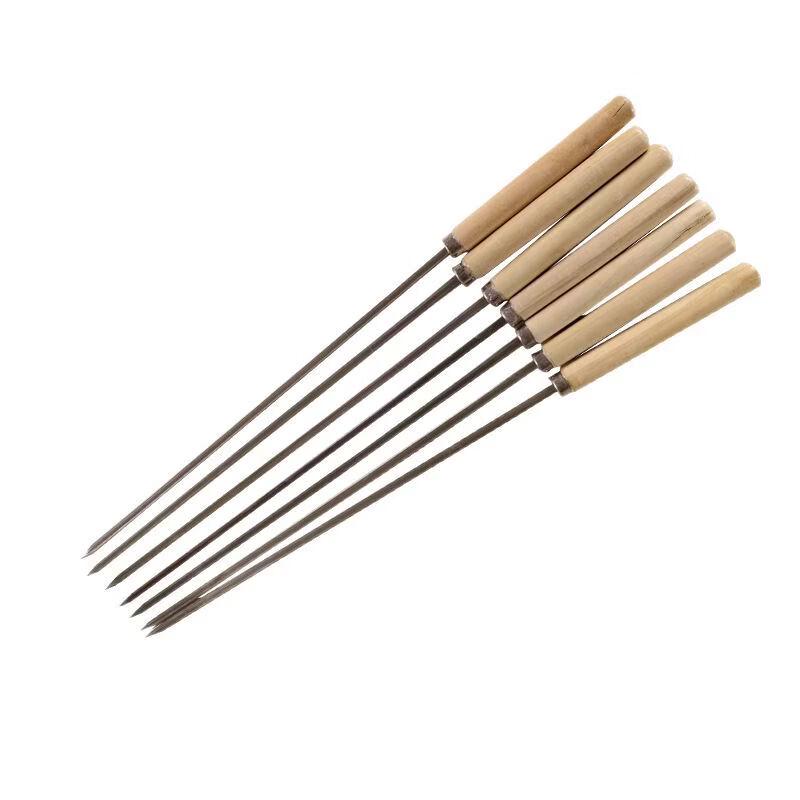 SMVP Wooden Handle Stainless Steel BBQ Skewers