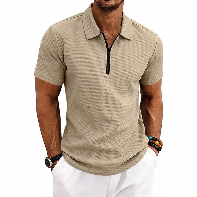 New Arrival: Men's Summer Casual Minimalist Commuter Waffle-Weave Short-Sleeved Golf Polo Shirt