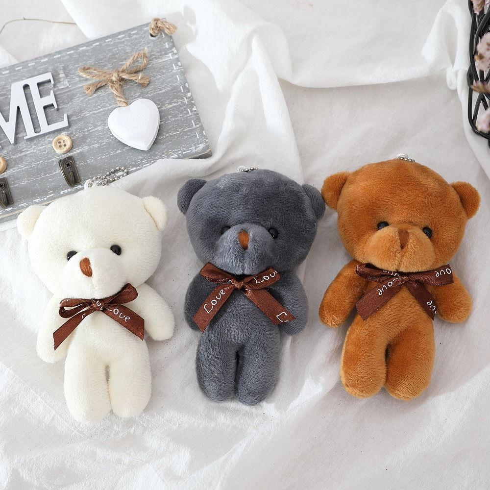 Pendant Ornaments Bag Pendant Stuffed Toy Siamese Bear Doll Bear Plush Toy Bear Plush Keychain