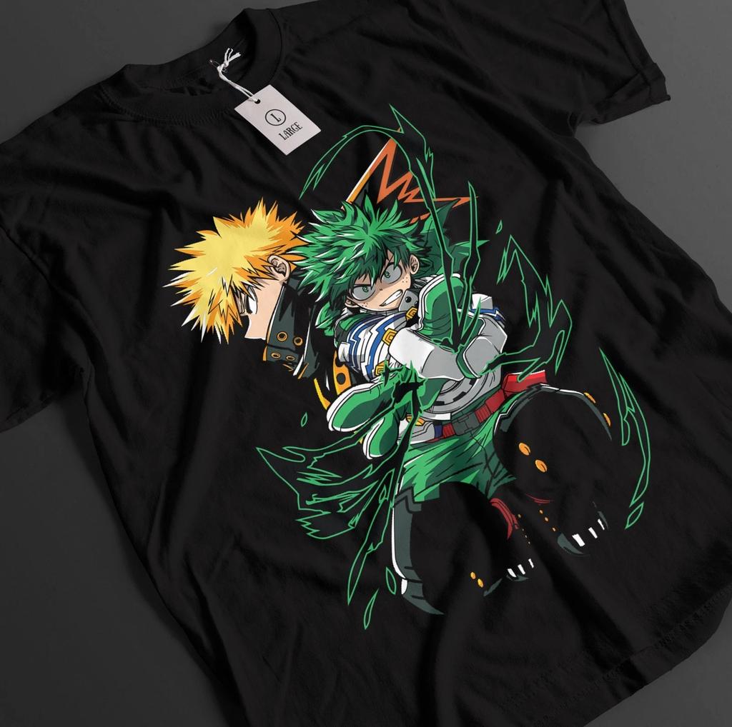 Maglietta My Hero Academia Deku T-shirt Bakugo All Might Top Todoroki MHA Maglietta Unisex