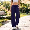 Pantaloni della tuta larghi a gamba larga da donna per allenamento casual