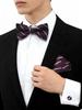 55 Styles Men Bow Tie Sets 3 Pcs Luxury Classic Stripe Pocket Square Cufflinks Paisley Floral Polka Dot Wedding Business