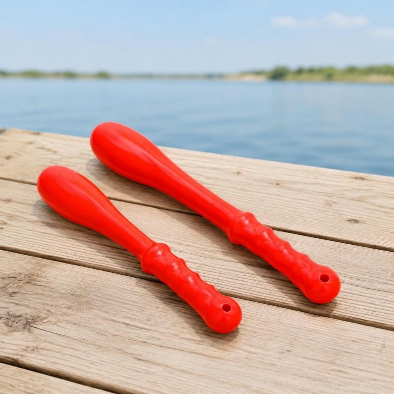 Fish Handling Tool with Cord-Ready Handle, Plastic Solid-Body Bat with Textured Grip for Saltwater Fishing Use
