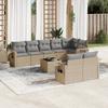 VidaXL Garden Lounge Set with Cushions 9 Pcs, Patio Sofas, Patio Furniture Set, Outdoor Furniture, Beige 3220428