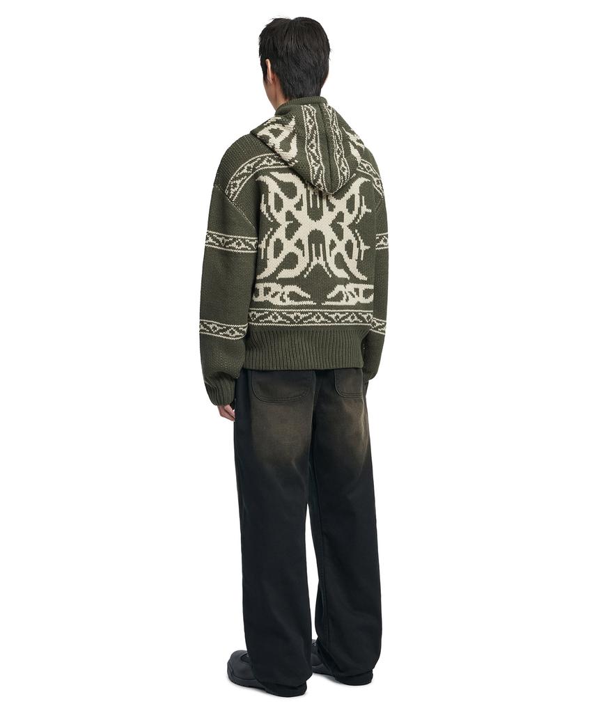 Nomaenyueol Cowichan Hooded Zip-Up - Khaki