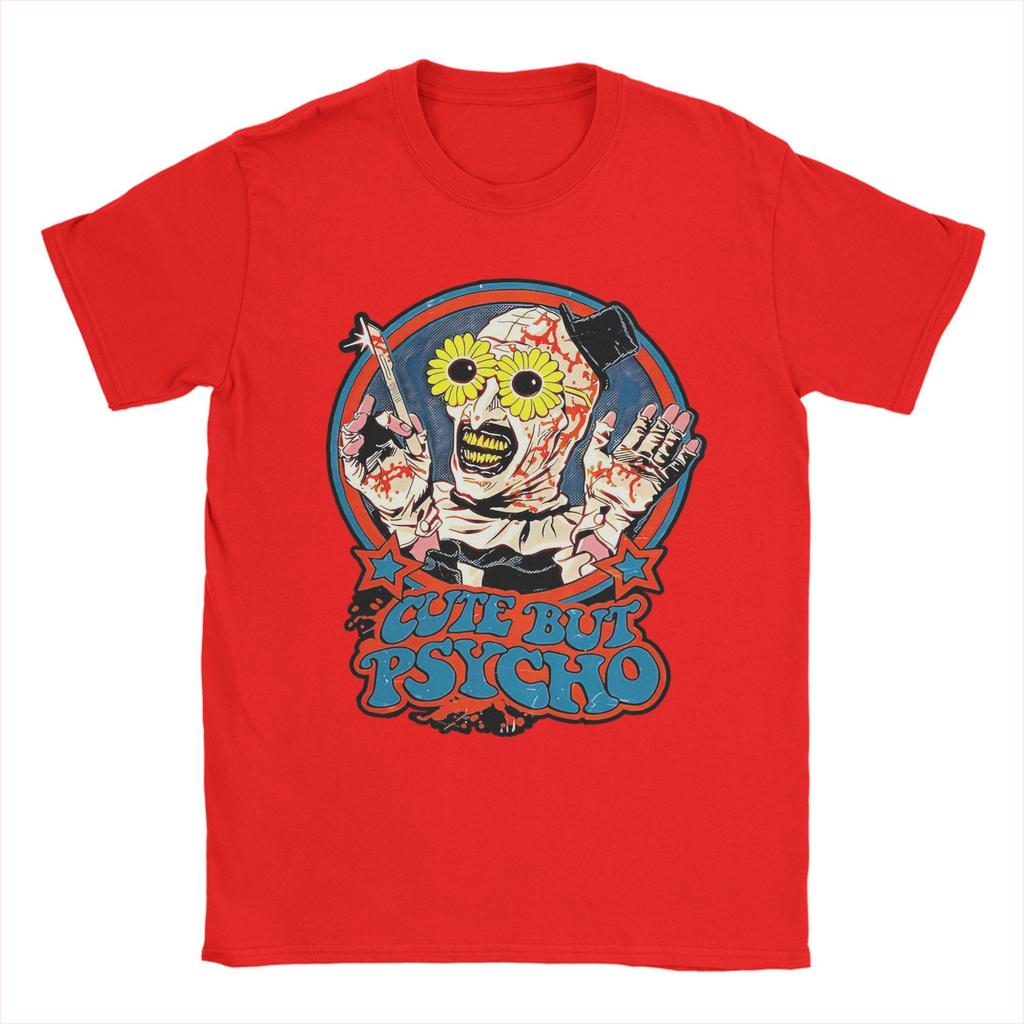 Cute But Psycho Terrifier T Shirt Men Cotton Amazing T-Shirts Crewneck  Tees Short Sleeve Clothes Graphic Printed