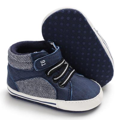 Newborn Boys' Middle Top and High Top Fashion Sneakers Boys' and Girls' Casual Soft Soled Bottom Anti Slip First Walkering Shoes