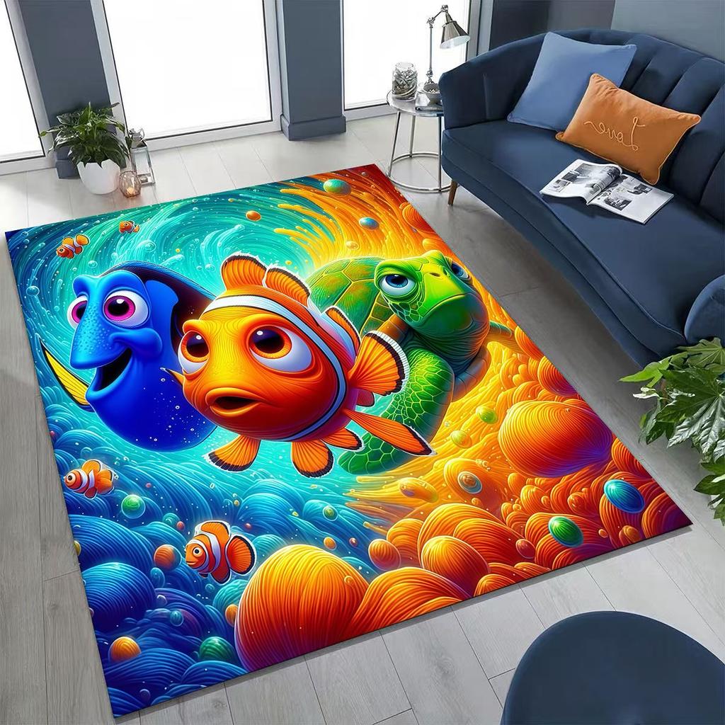 3D kreslený koberec Podmořský svět Hledá se Nemo pro ložnici, obývací pokoj, pohovku, dekorace na vchodové dveře domu, velká protiskluzová podlahová rohožka pro děti, dárek