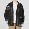 Puma Team Badge V-Neck Jacket With Contrast Logo Print Casual Knit Unisex Outerwear Black 677374-01
