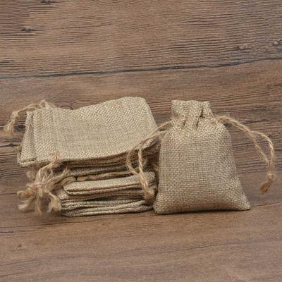 Beutel mit Kordelzug, Geschenktüten für Süßigkeiten, Naturleinen, Sackleinen, Geschenkverpackung, Partybeutel, Jute-Geschenktüten mit Griffen