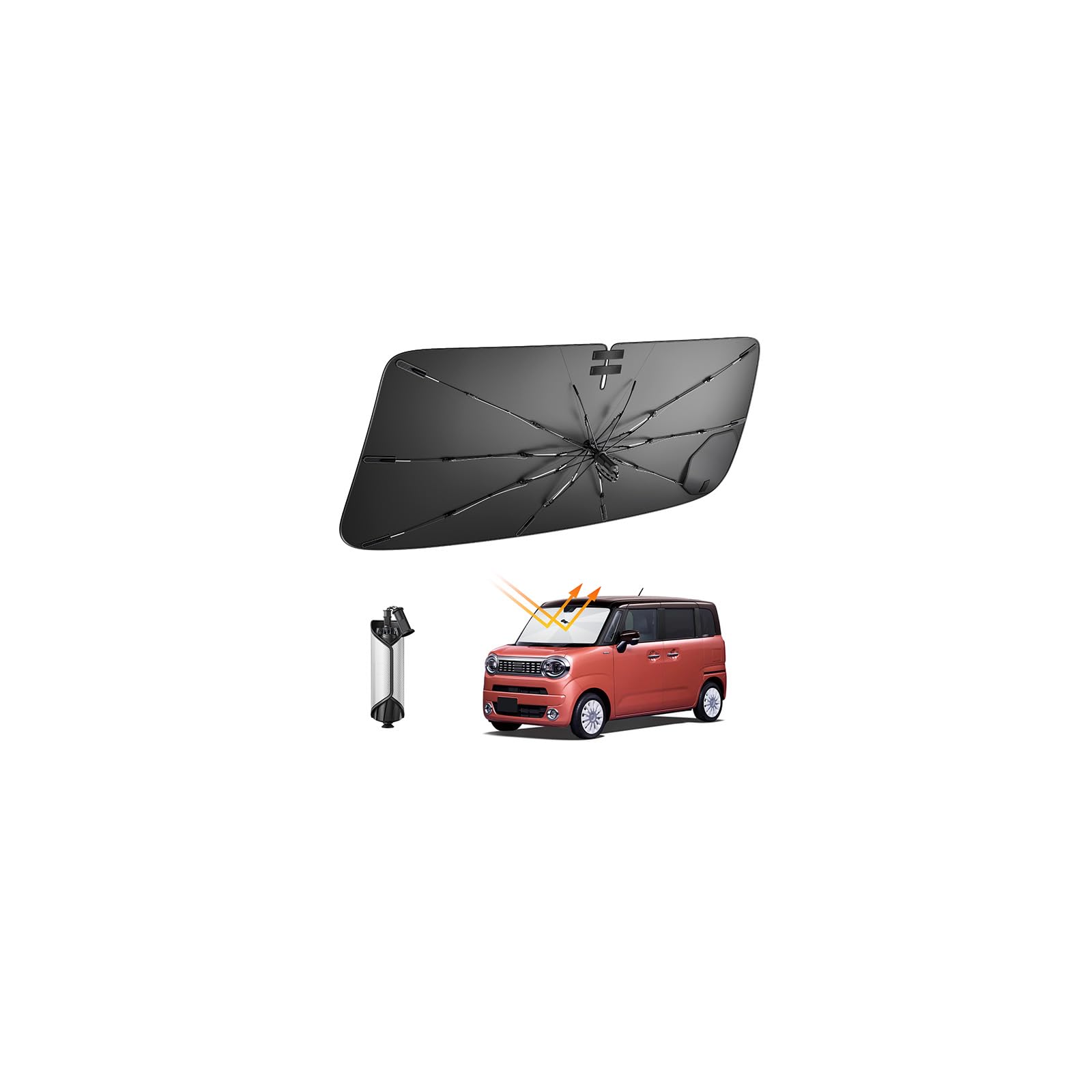 New Front Sunshade for Suzuki Wagon R Smile Drawstring Light Heat UV Heat Front Windshield Dashboard Scratch Car Wagon R Smile Light Blocking Car 10
