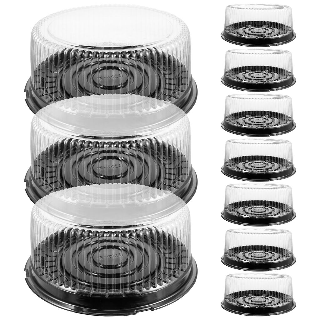 10 Pcs Cake Box Wedding Boxes Display Containers Plastic with Lids Pie Dessert Packaging Handmade Slice The Pet Carrier