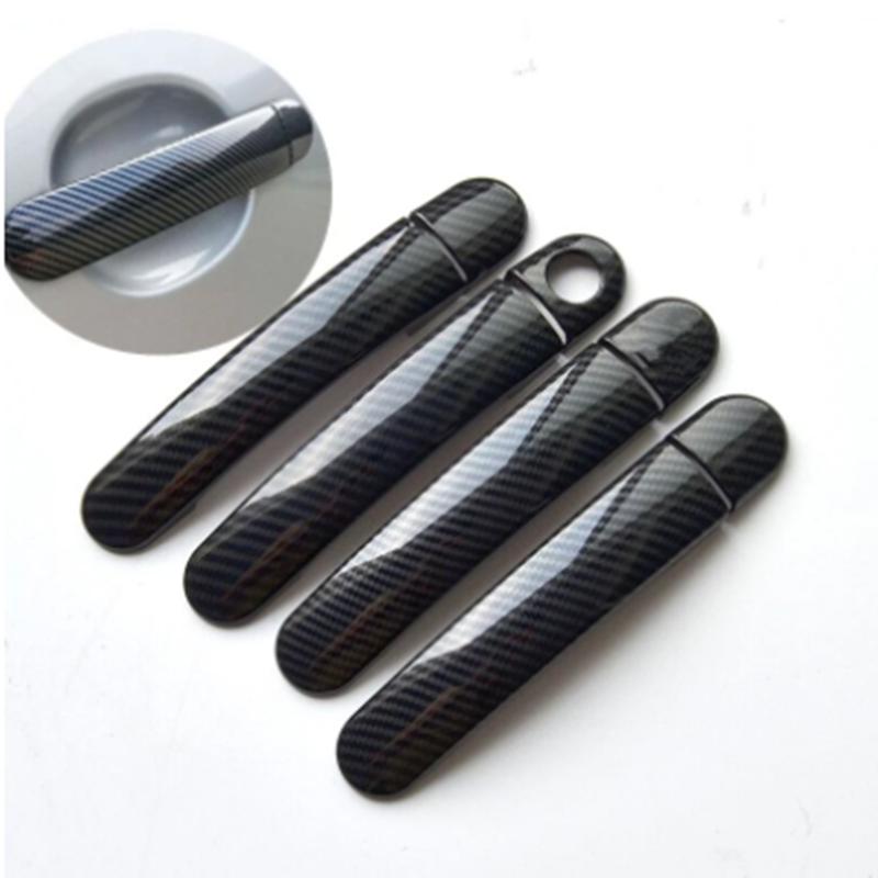 Car Door Handle Cover Plastic Imitation Carbon Fiber Trim for SEAT Leon 1M MK1 1P MK2 Cupra FR Accessories Styling Stickers