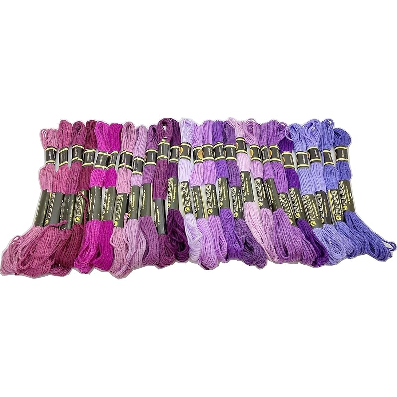 

Temari Cat Shop cotton polyester #25 embroidery thread Same color number as DMC set by color Purple A, 25 pieces set cross stitch Misanga [product]