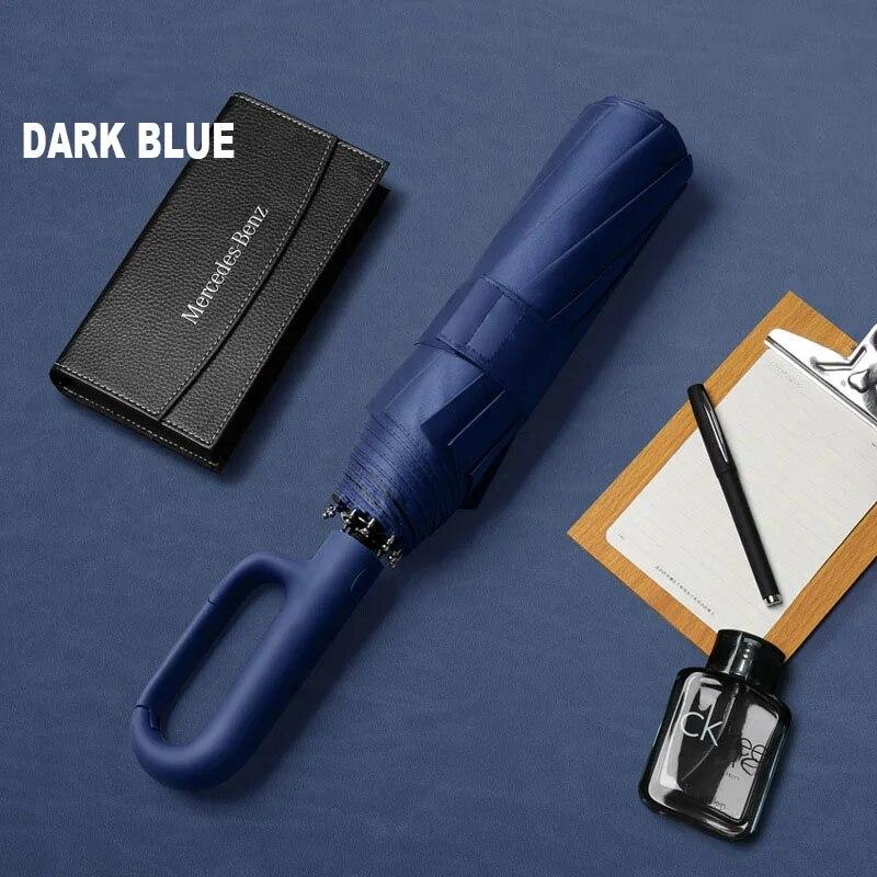 Umbrella For Sunshine And Rainy Windproof Strong Automatic Folding Large Buckle Handle Double Bone Wind And Water Resistant