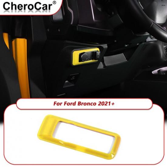 Head Light Switch Cover Trim Interior Yellow Accessories for Ford Bronco +