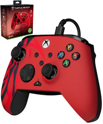 Turtle Beach Controller REMATCH ADVANCED Spirit Red Wired Gamepad for Xbox Series PC Remapping Hair Triggers Dual Vibration Ergonomic Design Audio