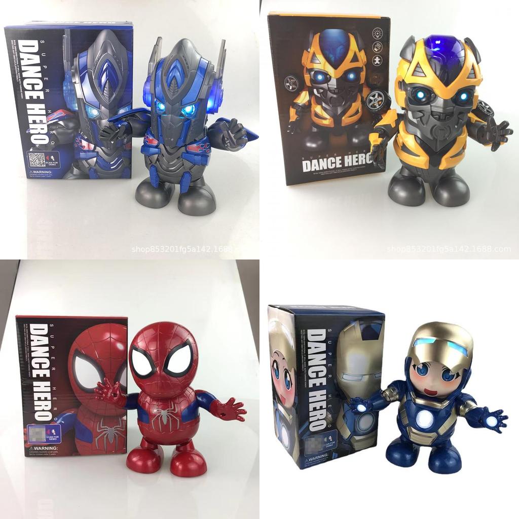 Dance Hero Bumblebee Batman Spiderman Optimus Prime Electric Robot Toy For Kids