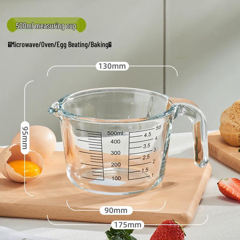 High-Temperature Resistant Glass Measuring Cup with Scale for Baking and Mixing