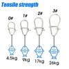 100pcs/set Gourd Stainless Steel Fishing Hanging Snap Oval Split Rings Fast Lock Connector High Quality Barrel Swivel Tackle