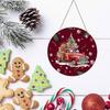 Christmas Wooden Hanging Welcome Sign - Dual-Use Decoration for Shop or Home