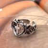 New Abbey Cross Love Ring Gothic Style Retro Niche Dyed Black European and American Style Ring