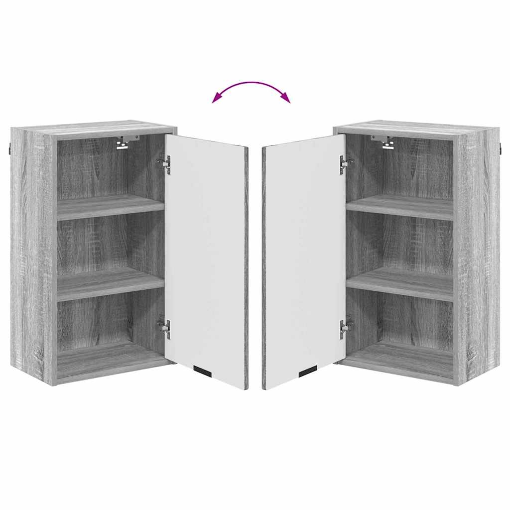 Wall Mounted Bathroom Cabinet Grey Sonoma 39 x 23.5 x 65 cm