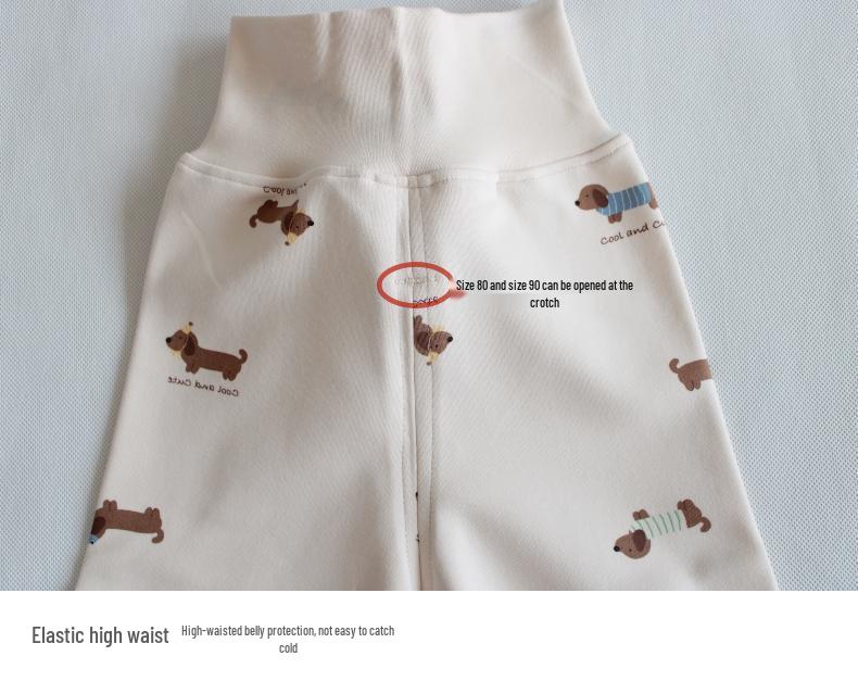 25 Style Baby High-Waisted Cotton Underwear Set for Boys & Girls - Belly Protection, Seamless, Warm Autumn/Winter Homewear