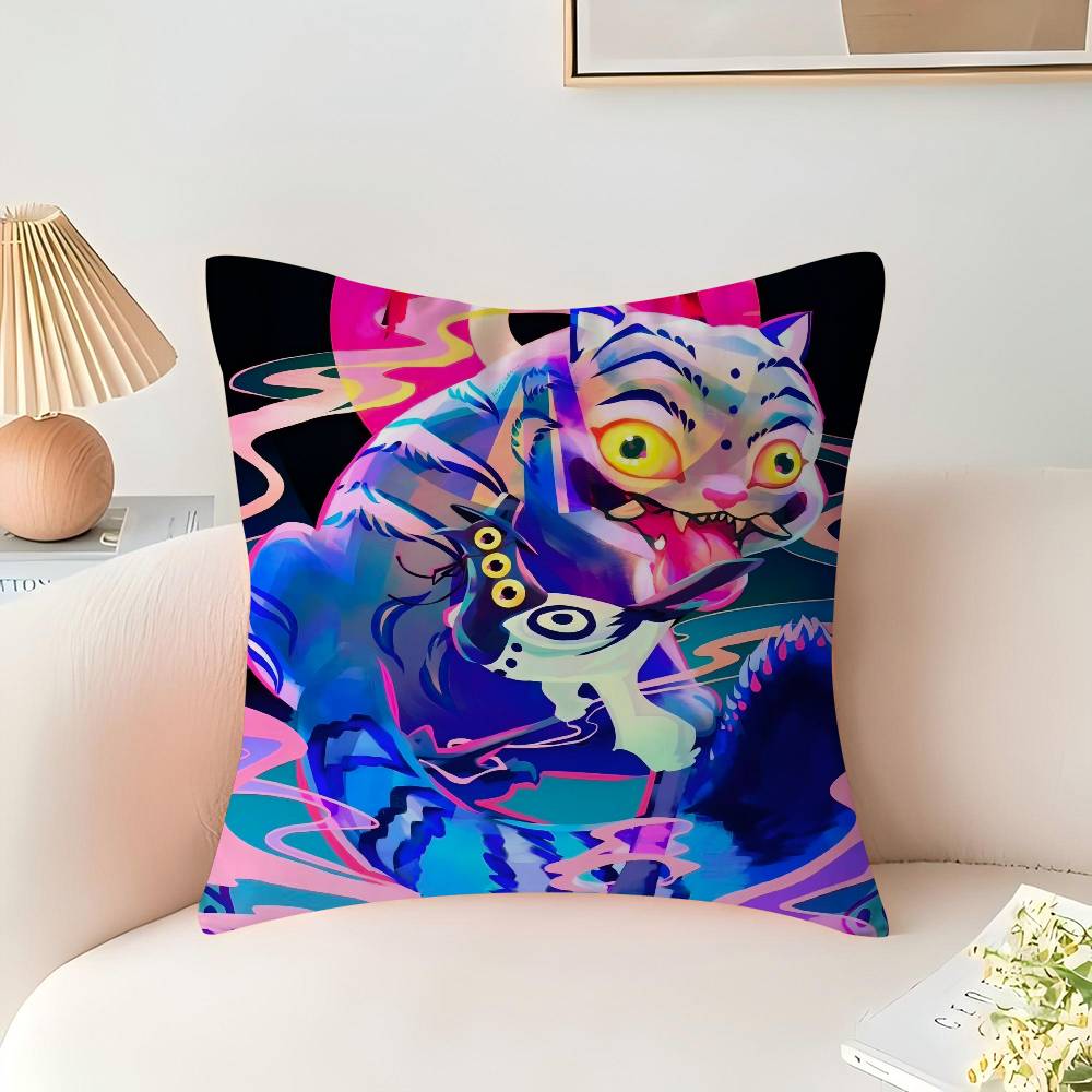 KPop Demon Hunters Tiger Pillow Gift Home Office Decoration Bedroom Sofa Car Cushion Cover Case 45x45