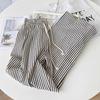 Spring/Summer 2026 Women's Wide-Leg Vertical Stripe Pants - Elastic Drawstring, Loose Fit, Versatile Texture, Slimming Design
