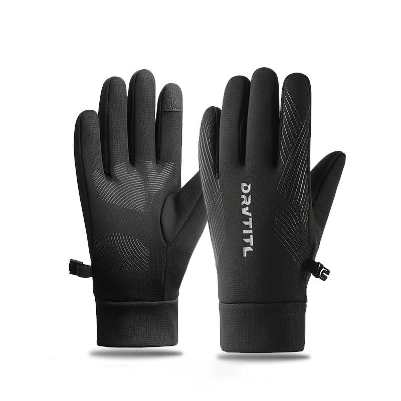 

Велоперчатки с сенсорным экраном, закрывающие пальцы, зимние дышащие перчатки для шоссейного велоспорта, женские и мужские велоперчатки чёрный