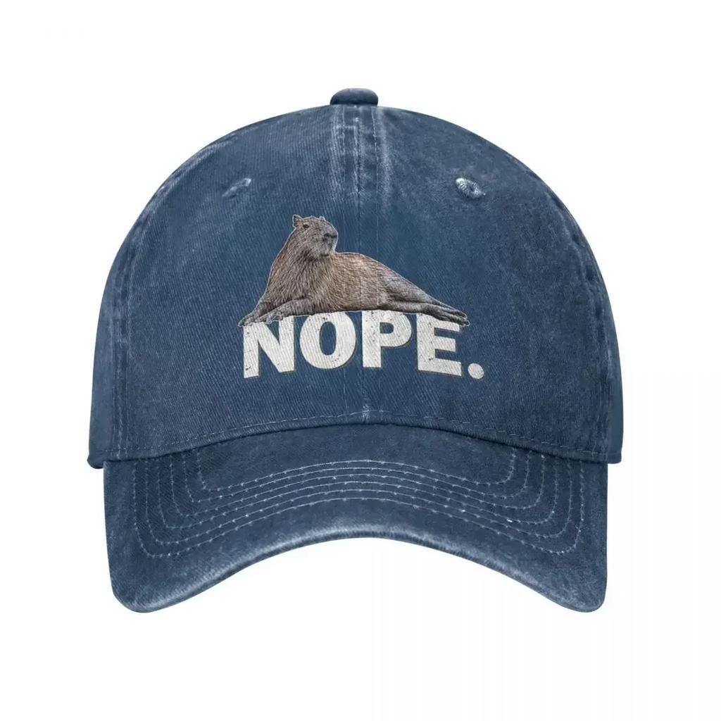 Capybaras Nope Men Women Baseball Caps Distressed Washed Hats Cap Vintage Outdoor Activities Headwear