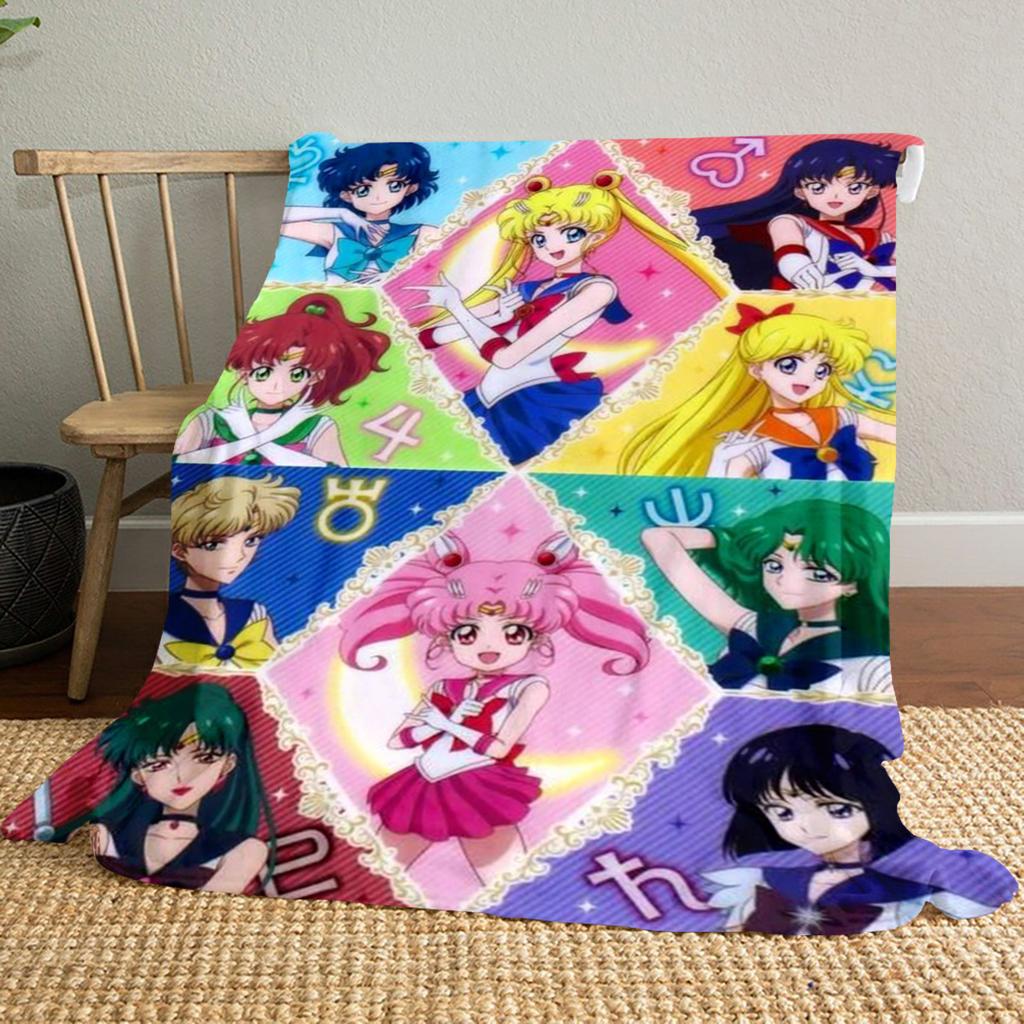 Japanese anime cute cartoon theme Sailor Moon Tsukino Usagi blanket suitable for home beds, sofa covers, office nap, outdoor warm blankets O12