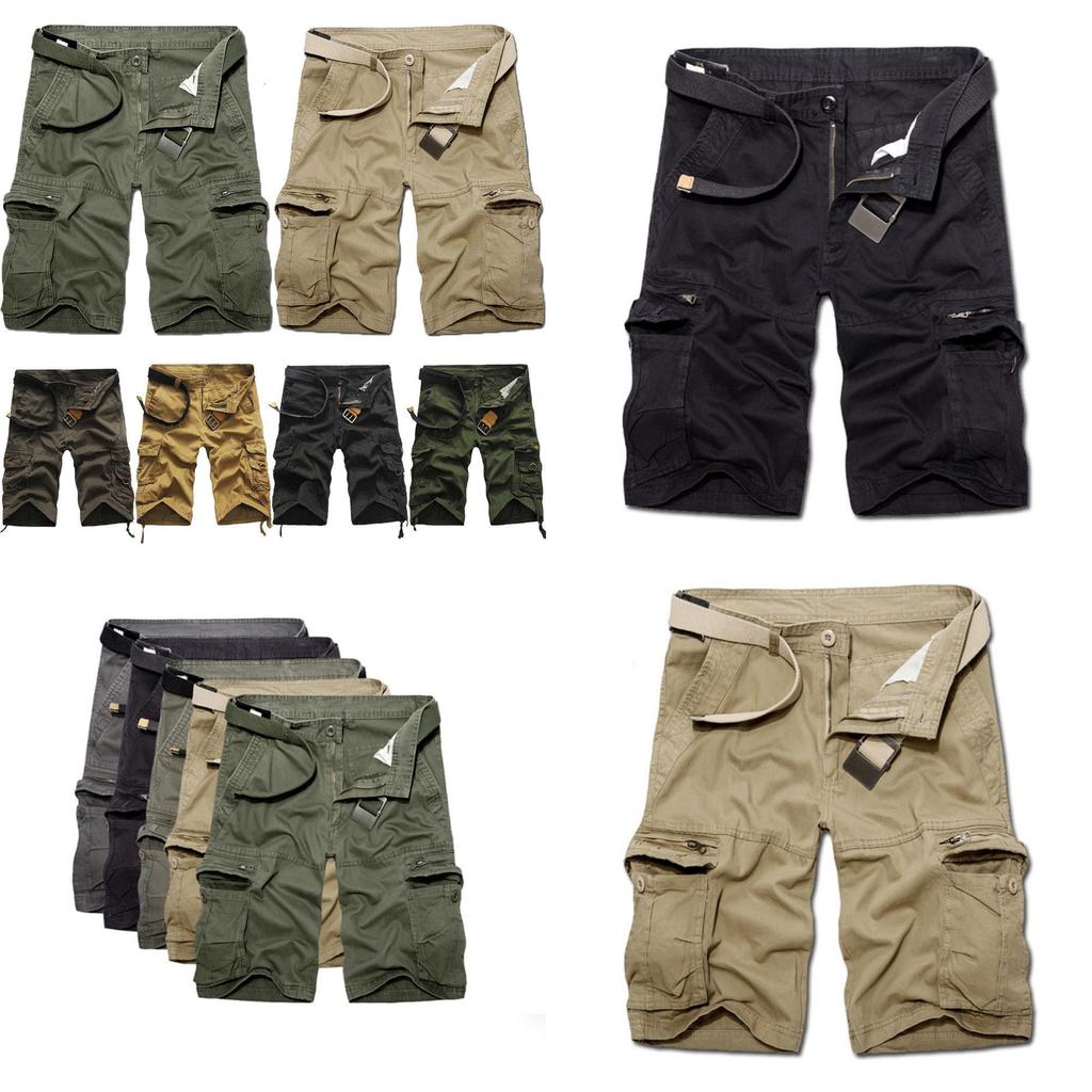 Premium Quality Men Sport Plain Cargo Shorts Military Combat Pants With Multi-pocket Design For Waist Size 29-36