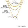 3pcs Set Simple Fashion 18K Gold Plated Stainless Steel Water Drop Heart Zircon Pendant Necklace for Women, Classic Jewelry Set