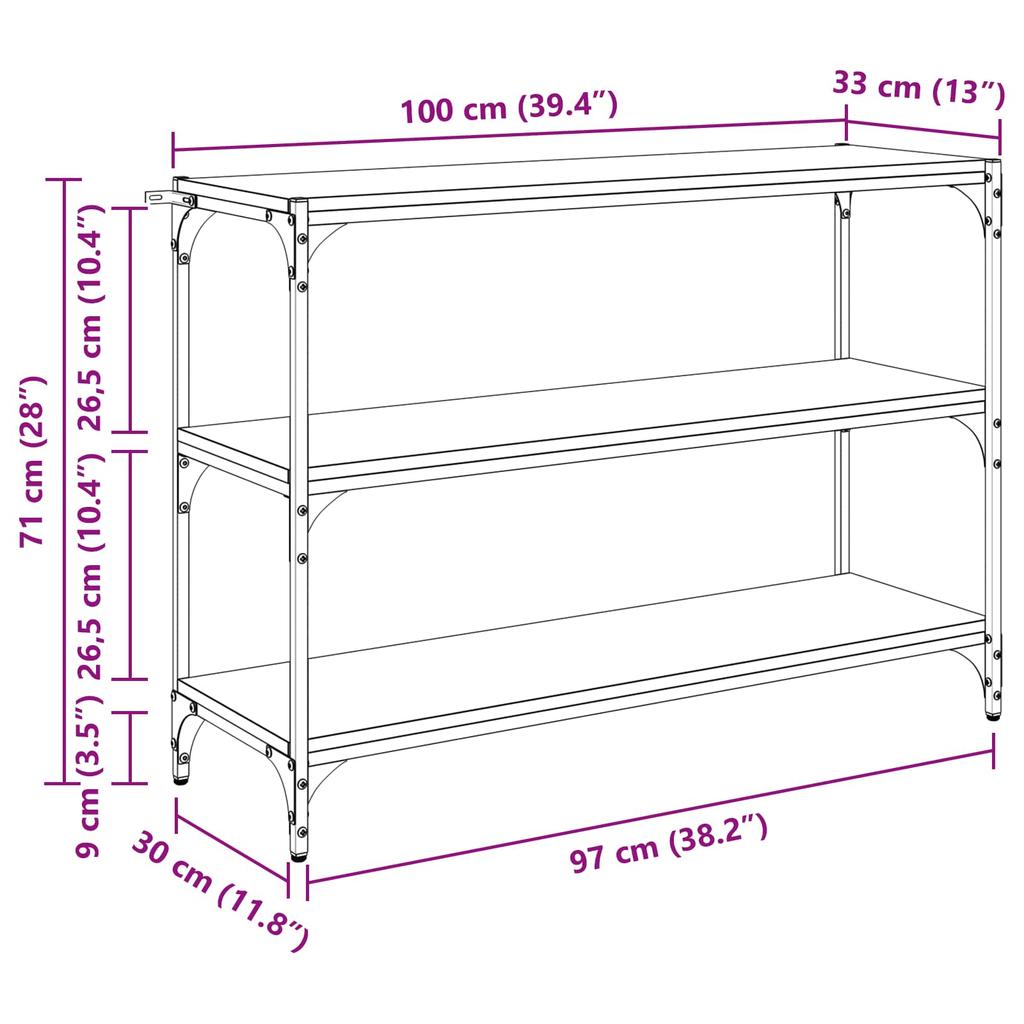 Bookshelf Reclaimed Wood 100 x 33 x 70.5 cm Engineered Wood