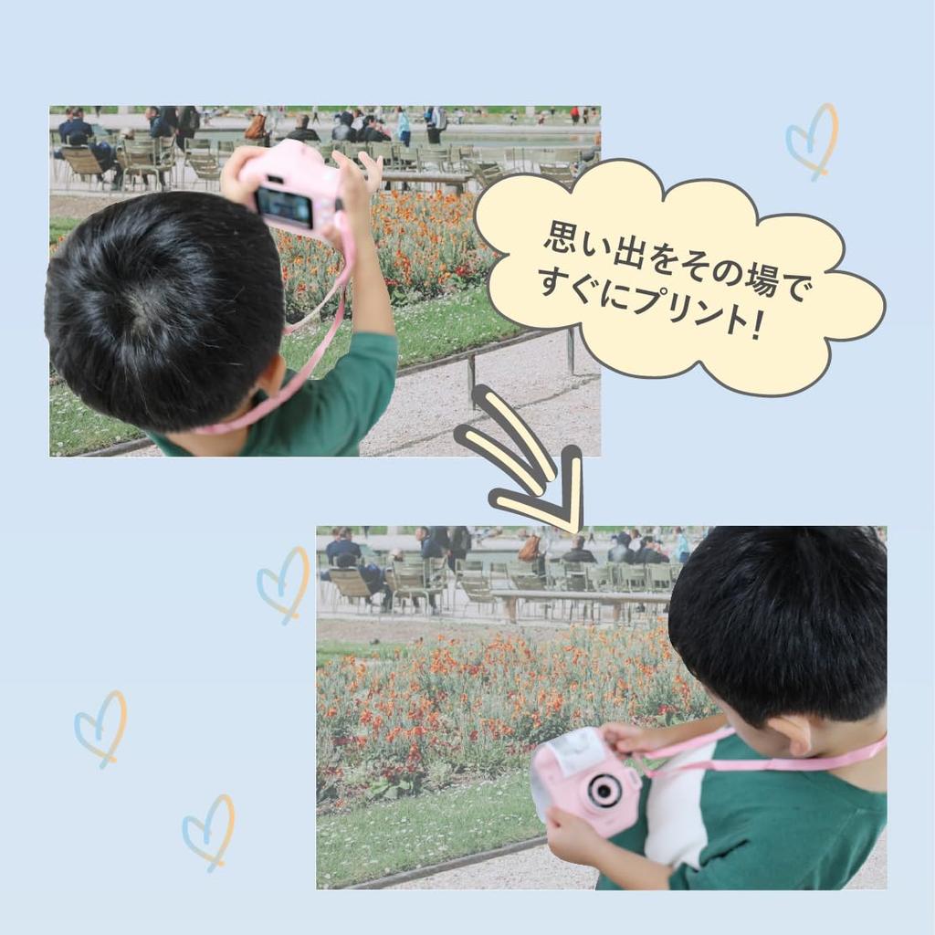 Saiel Camera Digital Print Camera for Toy Prints and Videos On Thermal Includes USB Christmas Entrance Independent Study Blue Kids' [On-the-Spot