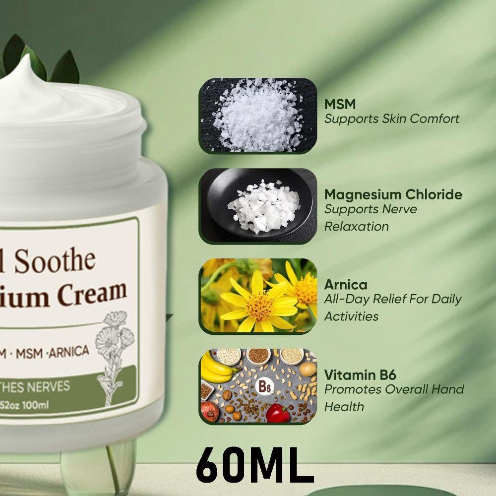 Fast Absorbing Total Relief Soothing Magnesium Cream Body Cream for Joint Feet Hands Legs