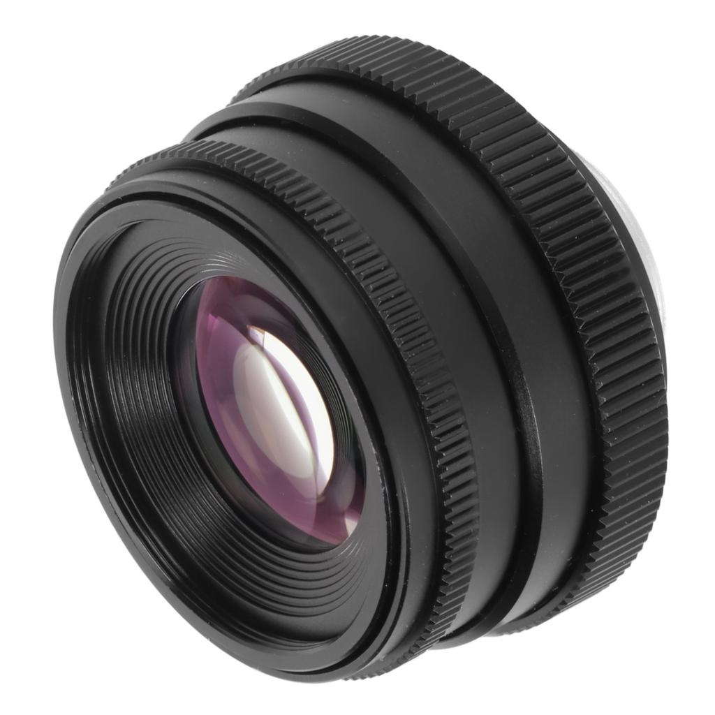 35mm Camera Lens F1.6 Large Aperture C Mount Fixed Focus Manual Focus Lens for Mirrorless Camera Bla